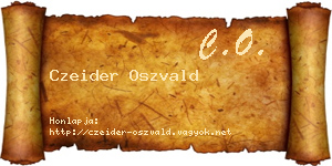Czeider Oszvald névjegykártya